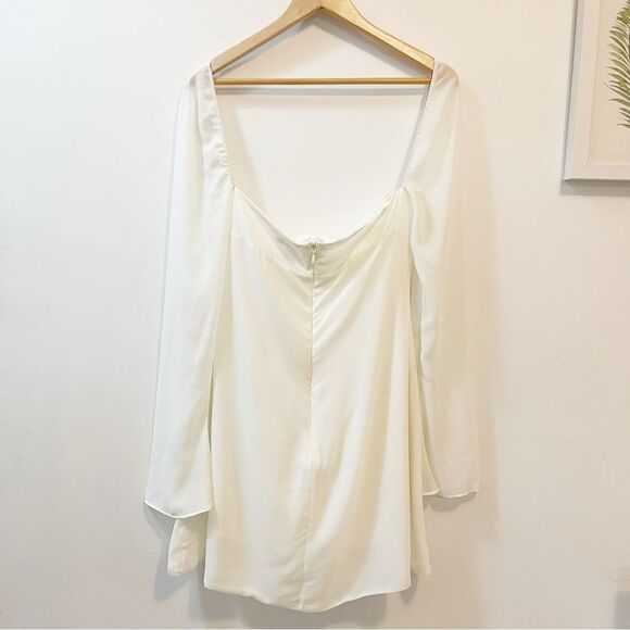 House of CB Babydoll Ivory Chiffon Halter Dress Size L ( Plus Cup) - Picture 12 of 13